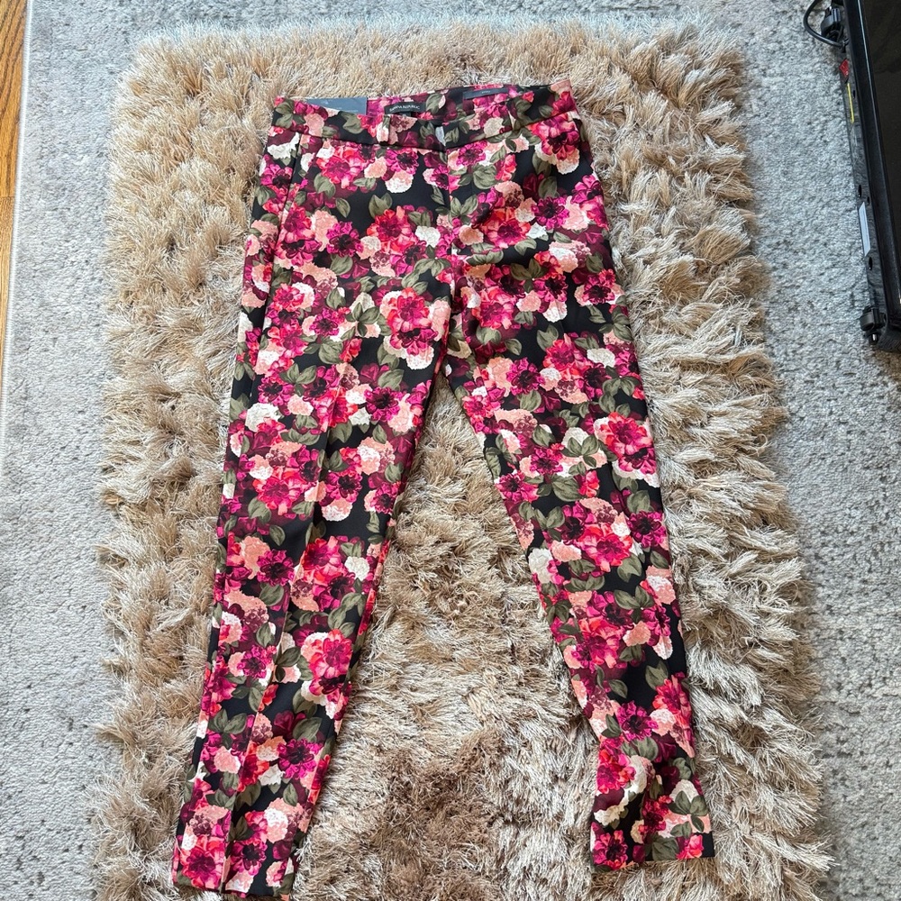 Banana Republic Pink and Green Floral Skirt